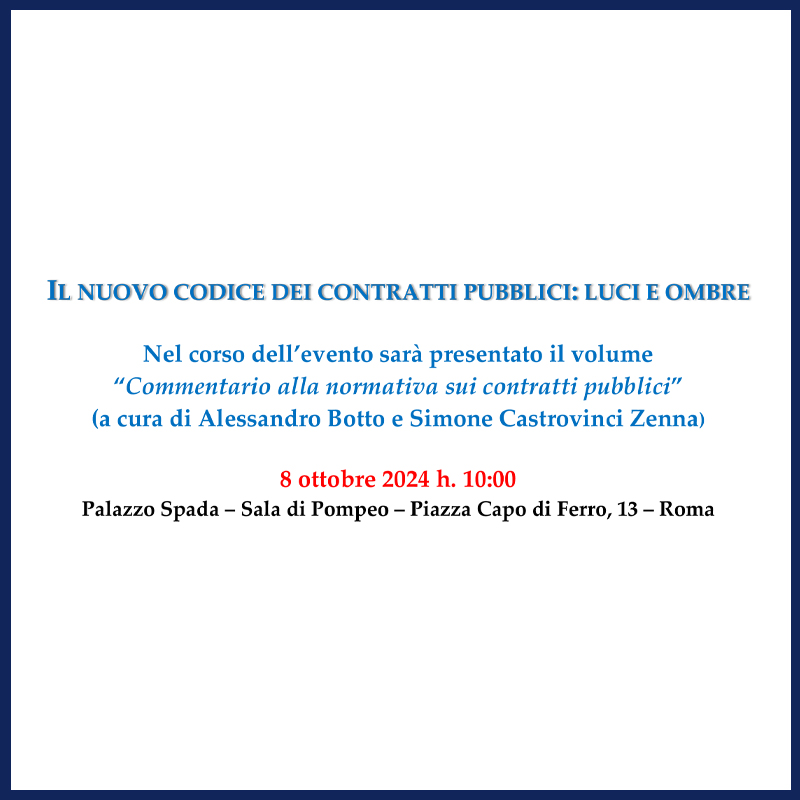 Il nuovo Codice dei Contratti Pubblici: luci e ombre