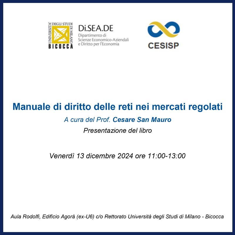 Manuale di diritto delle reti nei mercati regolati